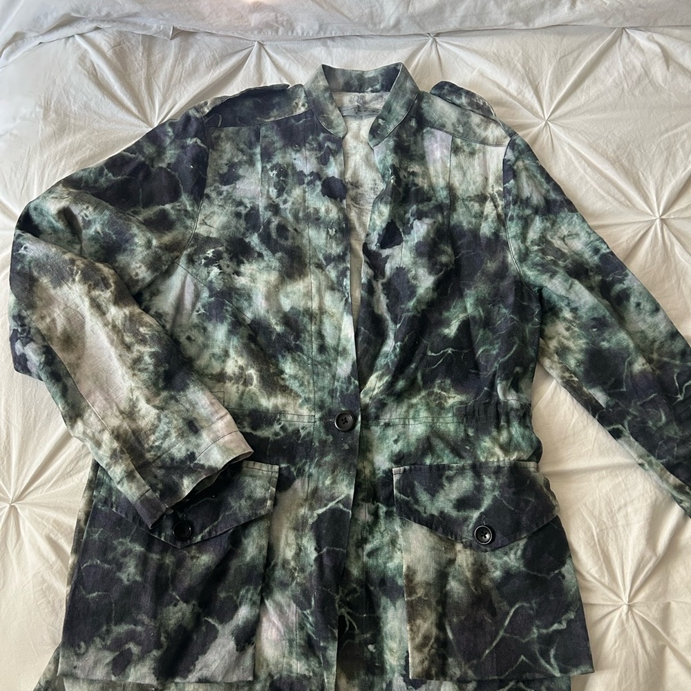 Raquel Allegra Tie dye linen jacket
